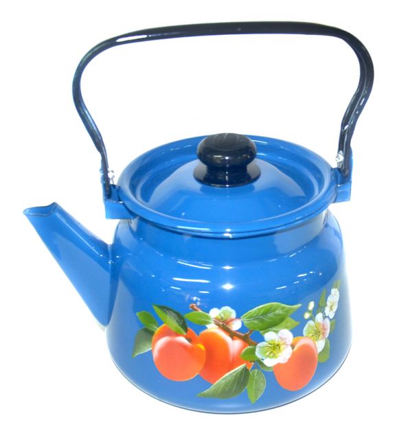 Kettle 2,3l enamel S2714.34 decor cornflower blue with square. button